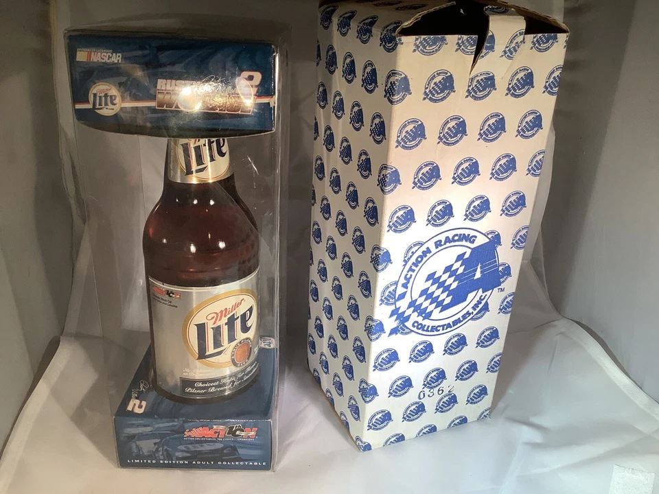 Botella de cerveza Miller Lite con Wallace oxidado NASCAR Stock Car interior acción carreras Foto 1 de 1
