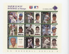 1989 St Vincent US Baseball Series 2 Stamps Sheets Mike Marshall Tom Seaver HOF