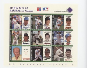 1989 St Vincent US Baseball Series 2 Stamps Sheets Mike Marshall Tom Seaver HOF