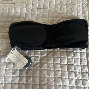 Bandeau Bralette Womens Med Adjustable Straps Removable Pads Black NWT - Picture 1 of 5