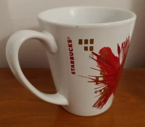 Taza de Navidad Starbucks 2014 taza de café dorada roja vacaciones Starburst arte atómico 🔖 - Imagen 1 de 6
