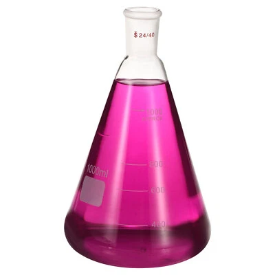 24/40 Erlenmeyer Flask, 1000ml/33.8oz with 24/40 Standard Taper Outer Joint Foto 1 de 4