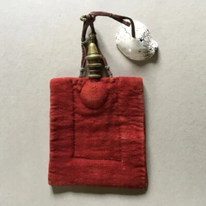 Gourde rituelle (Cha-Bum) de «geshe» pour les ablutions — Tibet — bronze & tissu - Picture 1 of 7