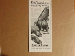 1942 BUSTER BROWN Boys Shoes GRIZZLIES Bear Vintage print ad - Picture 1 of 1