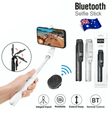 Selfie Stick Bluetooth 360°Monopod Phone Tripod For iPhone Samsung Pixel REDMI - Image 1 of 4
