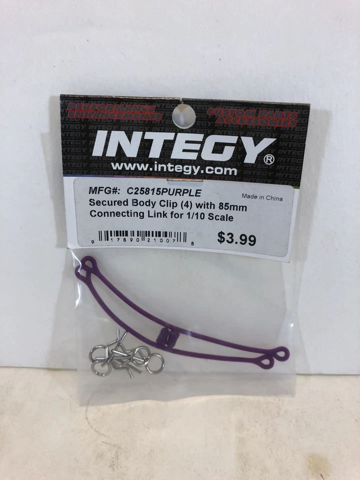 Integy C25815PURPLE Body Clip Retainer Purple  1/10 Scale - Image 1 of 1
