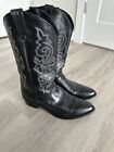 Justin Buck Black Men's Size 12 D 13" Western Cowboy Boots 1409
