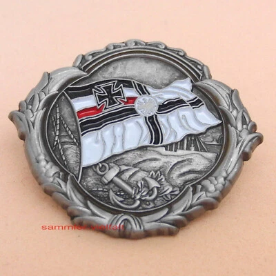 MARKENLOS Pin REICHSKRIEGSFAHNE u. ANKER Militaria Anstecker Butterfly Verschluss - 11