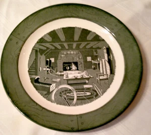 VTG Colonial Homestead By Royal ~ 2 Platters Green Homer Laughlin ~ 12”& 13” EUC - Picture 1 of 5