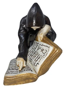 Vintage Zauberer Druide Mönch Zauberbuch Statue Magic Willer - Bild 1 von 12