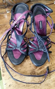 Diesel women's black sandals shoes high heels size 4 - Bild 1 von 9