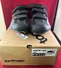 Tommaso Strada 100 + Delta Cycling Shoe Size 10.5 44 Black Cleats Pre-Installed