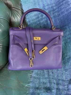 Hermes Kelly 28 Togo iris púrpura GHW Foto 1 de 4