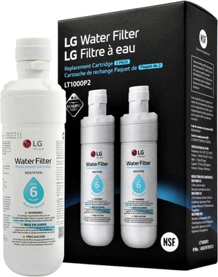 Filtro de agua de repuesto para refrigerador LG LT1000P2 6 meses / 200 galones, 2 CT Foto 1 de 4