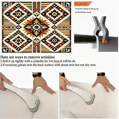 Tapiz de poliéster con patrón geométrico, textil grande para colgar en la pared, para Living Roo Foto 1 de 4