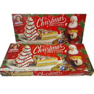 Little Debbie Christmas Tree Cakes Original 8.25 oz 5 Count Each Lot Of 2 Boxes - Picture 1 of 9