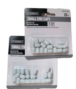 2 Packs 40 count of EVERBILT White Small End Caps Closetmaid Wire Shelving - Picture 1 of 2