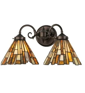 Meyda 144826 17 in. Delta Jadestone 2 Light Wall Sconce Baj Haj - Picture 1 of 2