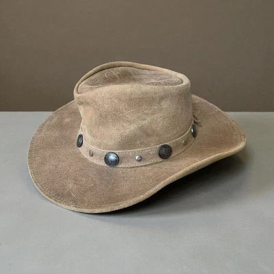 Sombrero de Vaquero Minnetonka The Outback Buffalo Cuero Bronceado Níquel Mediano 9511 Foto 1 de 4