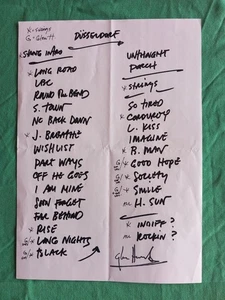 Eddie Vedder setlist Duesseldorf 2019 with ticket signed by Glen Pearl Jam - Picture 1 of 4