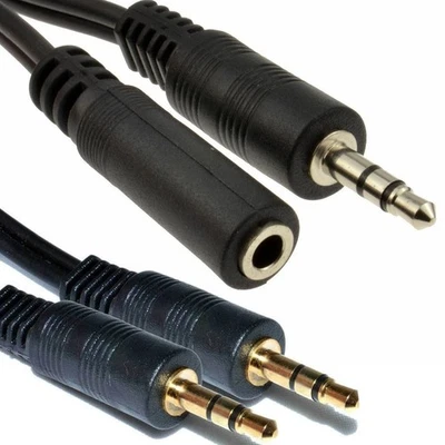 3.5mm Jack AUX Headphone Extension Audio Cable Stereo Male to Female Lead GOLD - Image 1 of 4