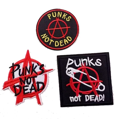 3x PUNKS NOT DEAD Patches Bügelbilder Aufbügelbilder Iron-Ons Flicken Bügelbild - Bild 1 von 3