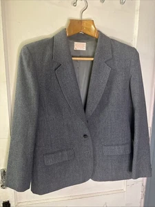 Vintage Pendleton grau Blazer 100 % Schurwolle Damen 12 USA Jacke Anzug Mantel - Bild 1 von 10