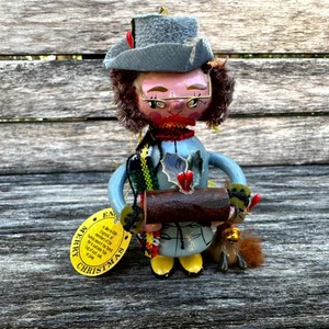 Vintage 1980 Sears Christmas Around The World Wooden Ornament England 4" Tall - Picture 1 of 9