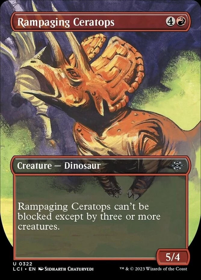 x1 Rampaging Ceratops - Borderless - Lost Caverns of Ixalan - NM - MTG - Image 1 of 1
