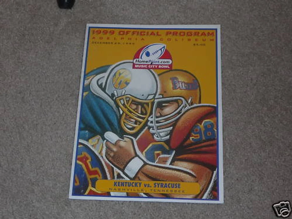 1999 MUSIC CITY BOWL PROGRAM KENTUCKY/ SYRACUSE  MINT - Image 1 of 1