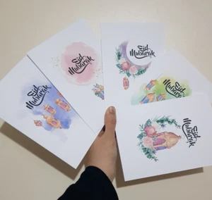 Eid Mubarak Cards including Envelopes Islamic Muslim Greeting Cards Eid Cards - Picture 1 of 3