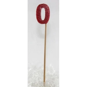 Red Number 0 Cake Candle Birthday Celebration Party 19cm Topper - Picture 1 of 1