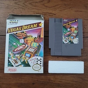 NES 1985 Vegas Dream - Nintendo Authentic Game with Box Tested Gambling - Picture 1 of 3