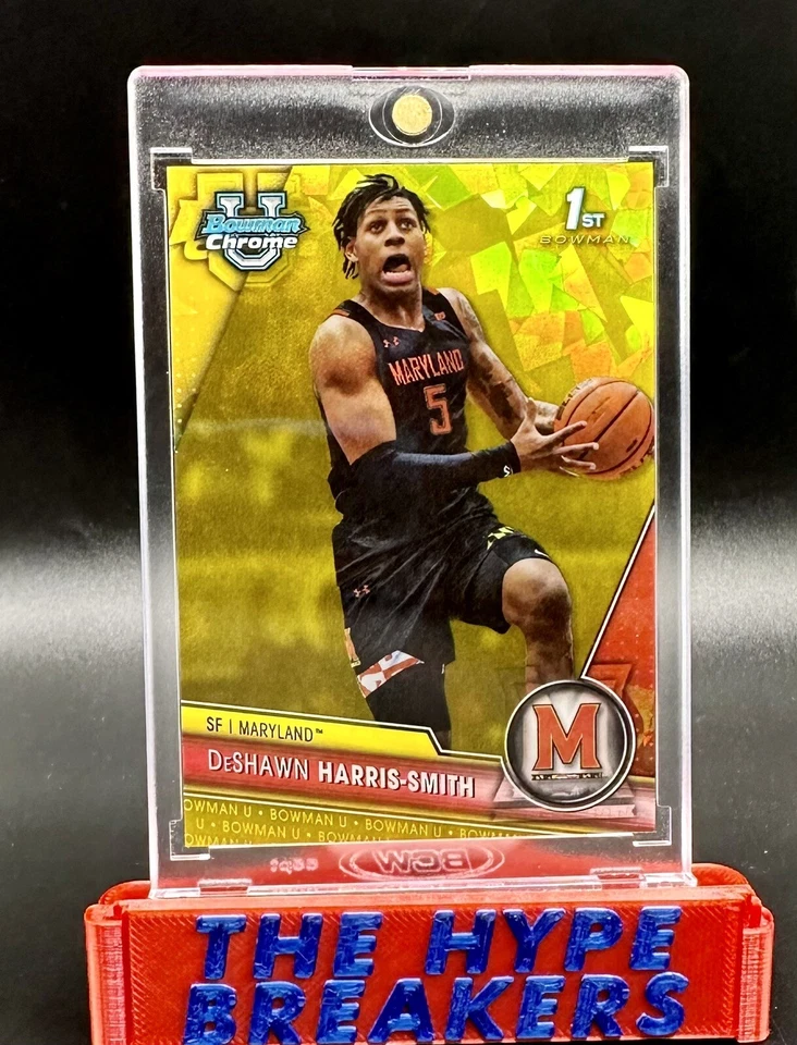 /75 DeShawn Harris-Smith Yellow Refractor 1st 2023-24 Bowman U Chrome Sapphire - Image 1 of 2