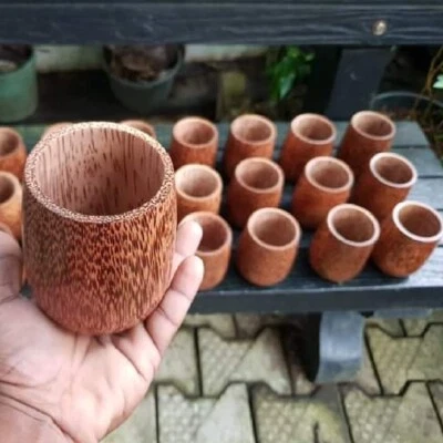 Taza de madera té verde cerveza leche cerveza café redondo taza de madera bebidas calientes tazas 2  Foto 1 de 4