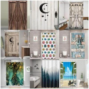 Narrow Shower Curtain Art Waterproof Fabric Fit Recreational Vehicle Room Decor - Picture 1 of 34