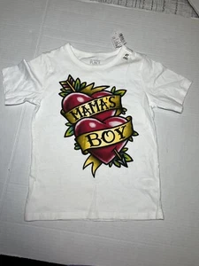 Boys Vintage Graphic Mama Boys Heart Shirt Sze 4T - Picture 1 of 4