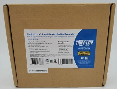 Tripp Lite B156-002 2-Port DisplayPort Multi-Monitor Splitter, MST Hub, 4K 60Hz - Image 1 of 4