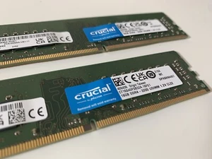 Crucial RAM 32GB (2x16GB) DDR4 3200 MHz CL22 (2933 or 2666 MHz) Desktop Memory - Zdjęcie 1 z 6
