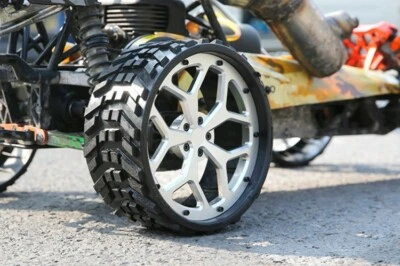 4pcs Aluminum Wheel Rim Tire for Baja 5B 5T 5SC KM Rovan HPI 1/5 RC CAR No foam - Image 1 of 4