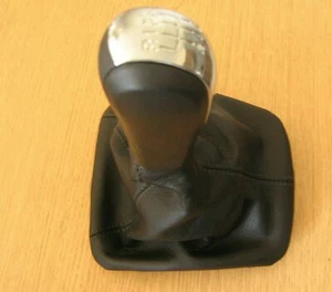 Schaltknauf Knauf 6 Gang + Leder Schaltsack für Octavia 2 II mk2 2004-2011 RS - Picture 1 of 2