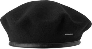 KANGOL Wool Monty Beret French Hat Military Cap in Black - Picture 1 of 7