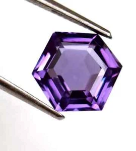 Natürlicher 4,70 ct lila Saphir Sechseckschliff zertifizierter Edelstein kostenloser Versand - Bild 1 von 8