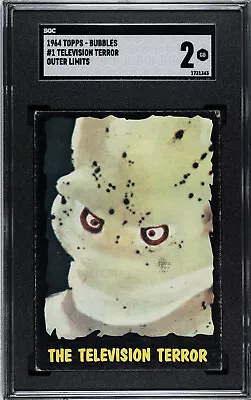 1964 Topps - Bubbles Outer Limits Television Terror #1 SGC 2 Trading Card Rare - Image 1 of 2