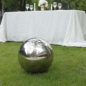 16" SILVER Stainless Steel Gazing Globe Reflective MIRROR BALL Party Decorations - Picture 1 of 8