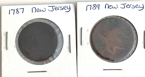 1787 & 1789 NEW JERSEY COLONIAL CENTS Cover