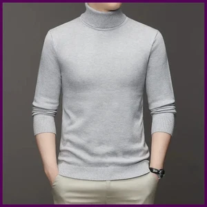 Maglione Uomo Slim Fit Manica Lunga Girocollo Antipilling Maglia Alta Qualità - Foto 1 di 31