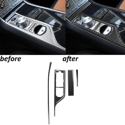 Panel de cambio de marchas de consola central de fibra de carbono real 4P para Jaguar XF 09-15 Foto 1 de 4