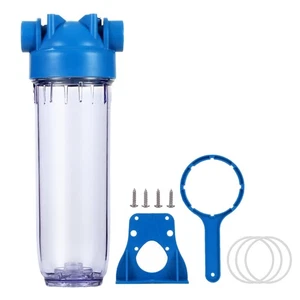 Carcasa de filtro de agua transparente para toda la casa de 10 pulgadas - Puerto de latón NPT de 3/4" apto para... - Imagen 1 de 8