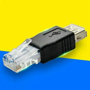 Adaptateur USB 2.0 Type A femelle vers RJ45 mâle PC Ethernet LA=`~ F9F6 - Afbeelding 1 van 6